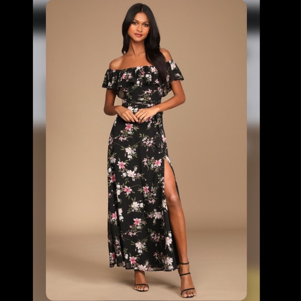 Lulus Tropical Off Shoulder Maxi